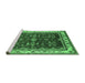Sideview of Machine Washable Oriental Emerald Green Traditional Area Rugs, wshurb700emgrn