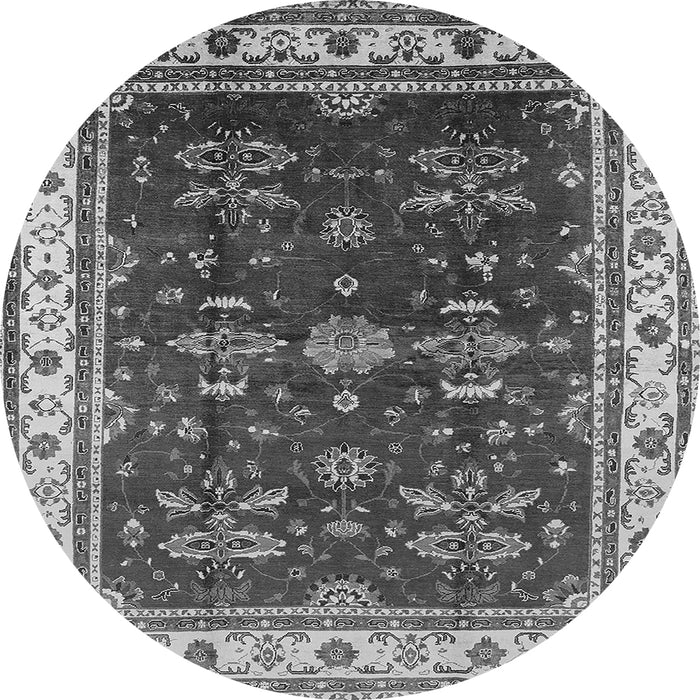 Round Oriental Gray Traditional Rug, urb700gry