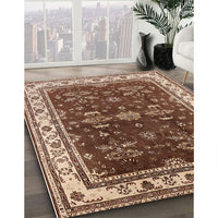 Mid-Century Modern Light Copper Gold Oriental Rug, urb700