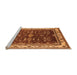 Sideview of Machine Washable Oriental Orange Traditional Area Rugs, wshurb700org