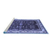 Sideview of Machine Washable Oriental Blue Traditional Rug, wshurb700blu