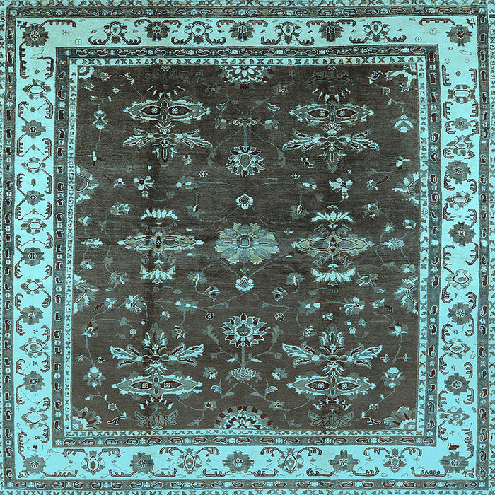 Square Oriental Light Blue Traditional Rug, urb700lblu