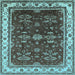 Square Oriental Light Blue Traditional Rug, urb700lblu