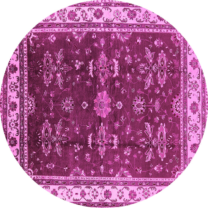 Round Oriental Pink Traditional Rug, urb700pnk