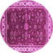 Round Oriental Pink Traditional Rug, urb700pnk