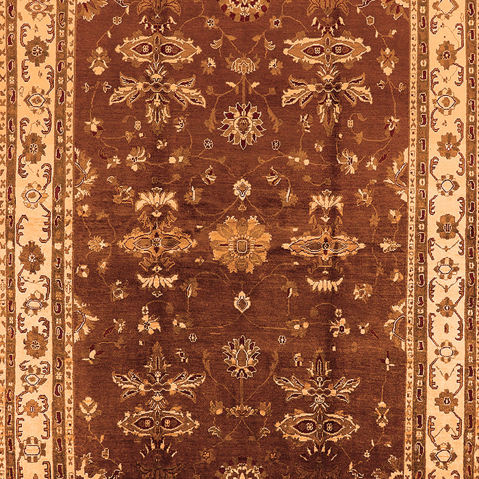 Machine Washable Oriental Orange Traditional Area Rugs, wshurb700org