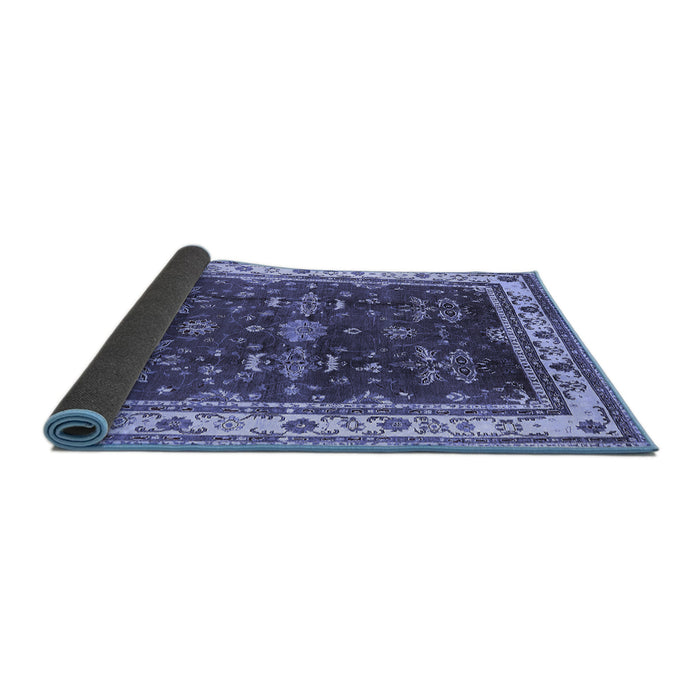 Sideview of Oriental Blue Traditional Rug, urb700blu