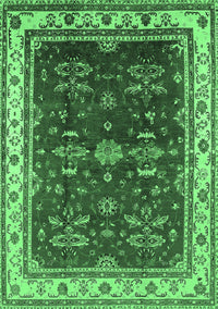 Oriental Emerald Green Traditional Rug, urb700emgrn