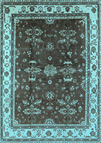 Oriental Light Blue Traditional Rug, urb700lblu