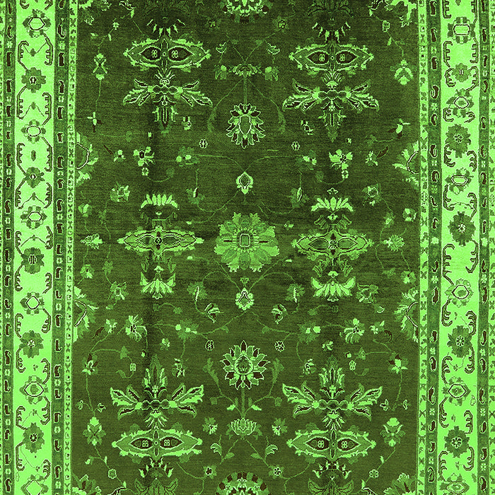 Machine Washable Oriental Green Traditional Area Rugs, wshurb700grn
