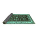 Sideview of Oriental Turquoise Traditional Rug, urb700turq