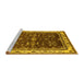 Sideview of Machine Washable Oriental Yellow Traditional Rug, wshurb700yw