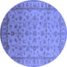 Round Oriental Blue Industrial Rug, urb701blu