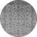 Round Oriental Gray Industrial Rug, urb701gry