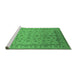 Sideview of Machine Washable Oriental Emerald Green Industrial Area Rugs, wshurb701emgrn