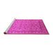 Sideview of Machine Washable Oriental Pink Industrial Rug, wshurb701pnk