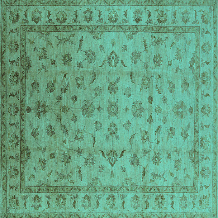 Square Oriental Turquoise Industrial Rug, urb701turq