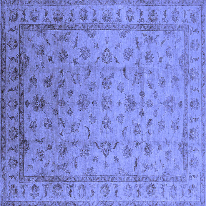 Square Oriental Blue Industrial Rug, urb701blu