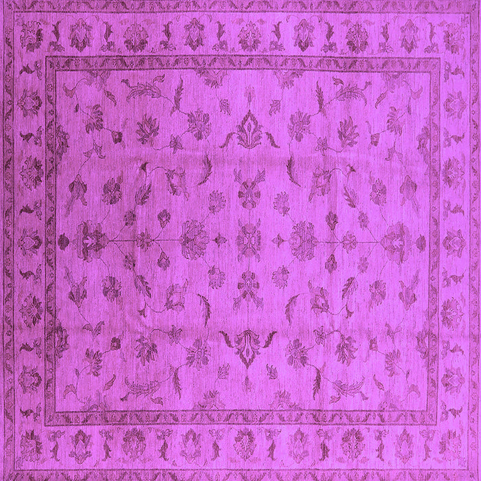 Square Machine Washable Oriental Purple Industrial Area Rugs, wshurb701pur