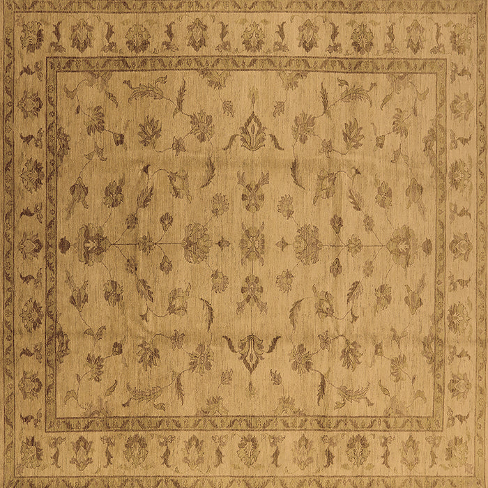 Square Machine Washable Oriental Brown Industrial Rug, wshurb701brn