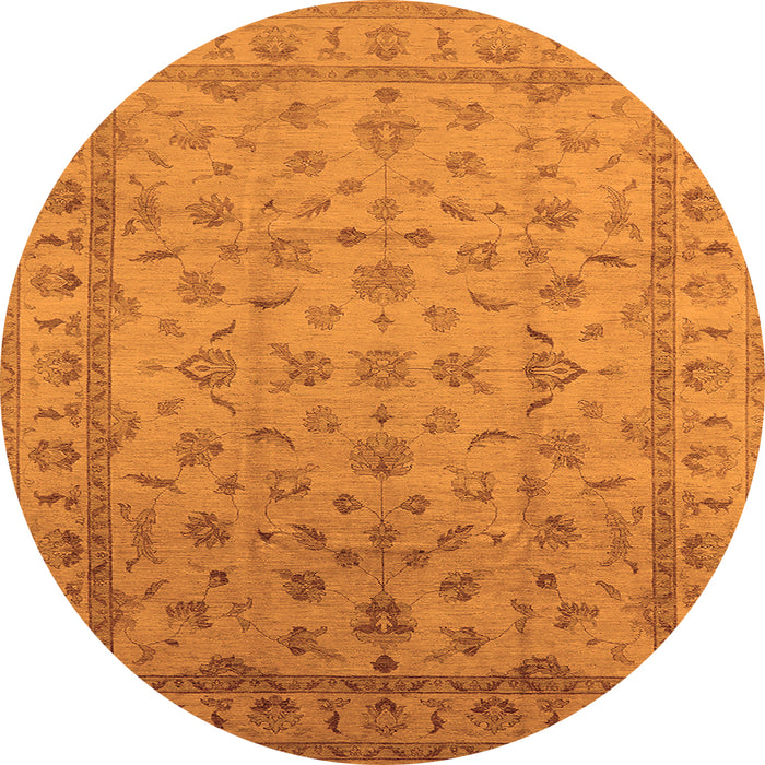 Round Oriental Orange Industrial Rug, urb701org