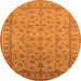 Round Oriental Orange Industrial Rug, urb701org