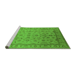 Sideview of Machine Washable Oriental Green Industrial Area Rugs, wshurb701grn