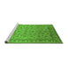 Sideview of Machine Washable Oriental Green Industrial Area Rugs, wshurb701grn