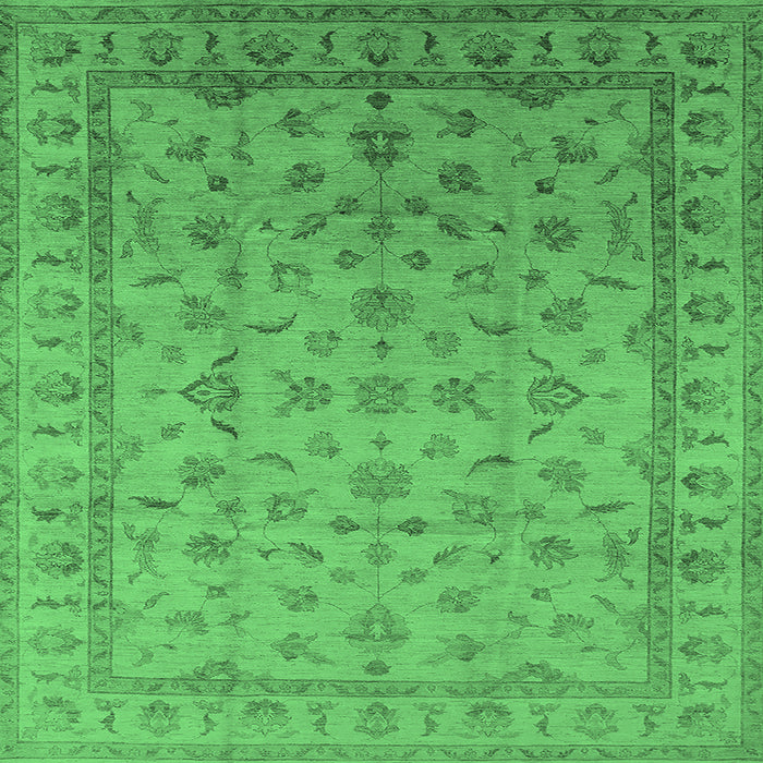 Square Oriental Emerald Green Industrial Rug, urb701emgrn