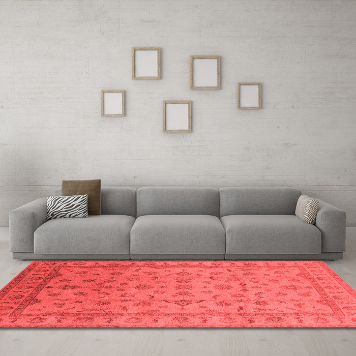 Industrial Red Washable Rugs