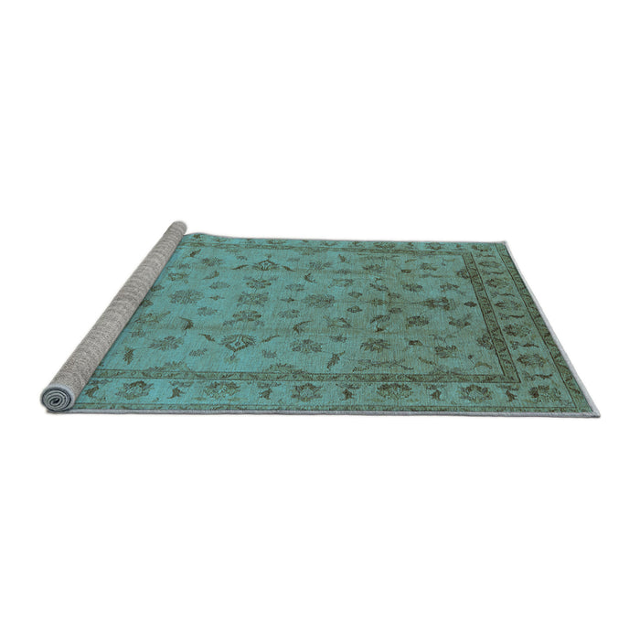 Sideview of Machine Washable Oriental Light Blue Industrial Rug, wshurb701lblu