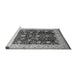 Sideview of Machine Washable Oriental Gray Traditional Rug, wshurb702gry