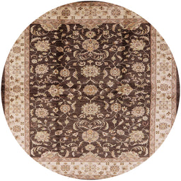 Round Machine Washable Industrial Modern Red Brown Rug, wshurb702