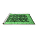 Sideview of Machine Washable Oriental Emerald Green Traditional Area Rugs, wshurb702emgrn