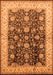 Machine Washable Oriental Orange Traditional Area Rugs, wshurb702org