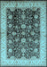 Machine Washable Oriental Light Blue Traditional Rug, wshurb702lblu