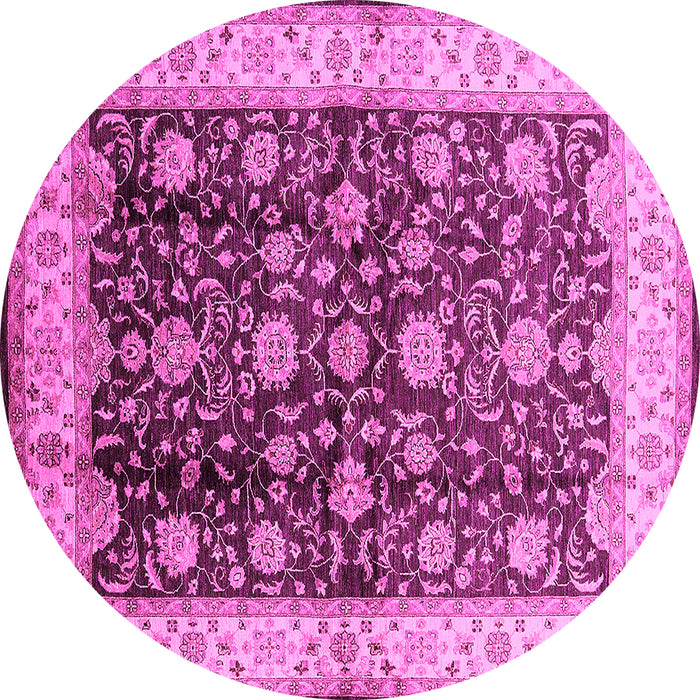 Round Oriental Pink Traditional Rug, urb702pnk