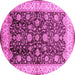 Round Oriental Pink Traditional Rug, urb702pnk