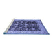 Sideview of Machine Washable Oriental Blue Traditional Rug, wshurb702blu