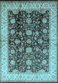 Oriental Light Blue Traditional Rug, urb702lblu