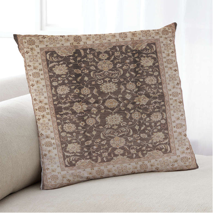 Lifestyle Image of Mid-Century Modern Urban Square Red Brown Throw Pillow, 18 inch by 18 inch, pwurb702