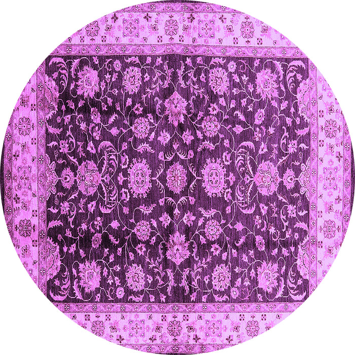 Round Oriental Purple Traditional Rug, urb702pur
