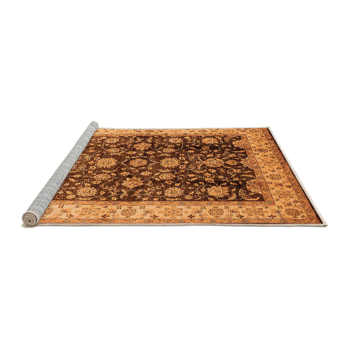 Sideview of Machine Washable Oriental Orange Traditional Area Rugs, wshurb702org