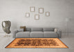 Machine Washable Oriental Orange Traditional Area Rugs in a Living Room, wshurb702org