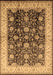 Machine Washable Oriental Brown Traditional Rug, wshurb702brn