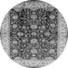 Round Oriental Gray Traditional Rug, urb702gry