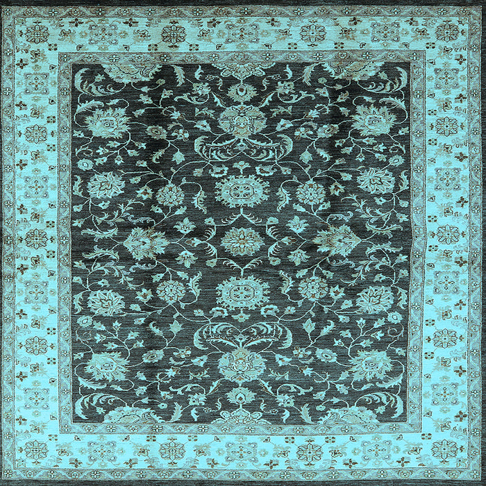 Square Oriental Light Blue Traditional Rug, urb702lblu