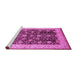 Sideview of Machine Washable Oriental Pink Traditional Rug, wshurb702pnk