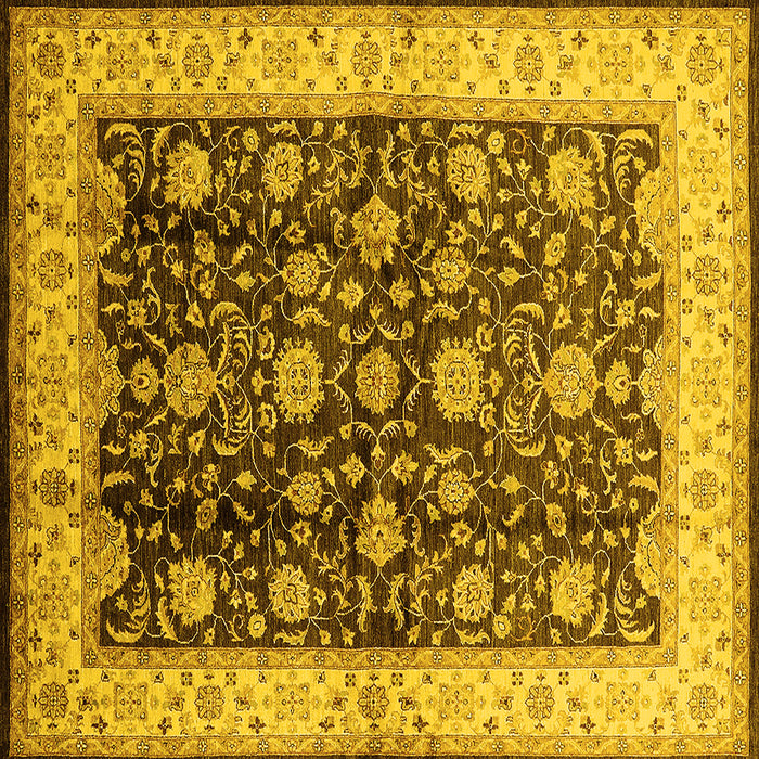 Square Oriental Yellow Traditional Rug, urb702yw