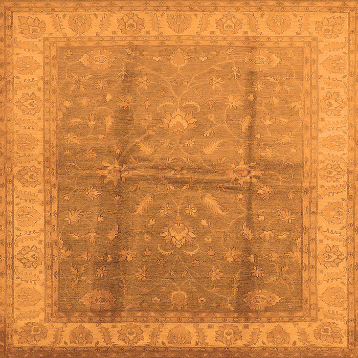 Square Oriental Orange Traditional Rug, urb703org